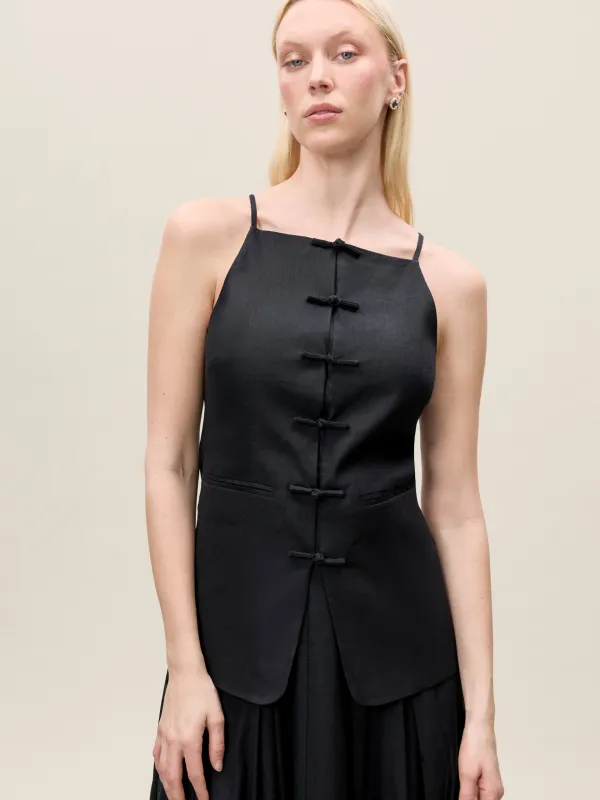 Beatrice Stretch Linen Top sold by Rebecca Taylor