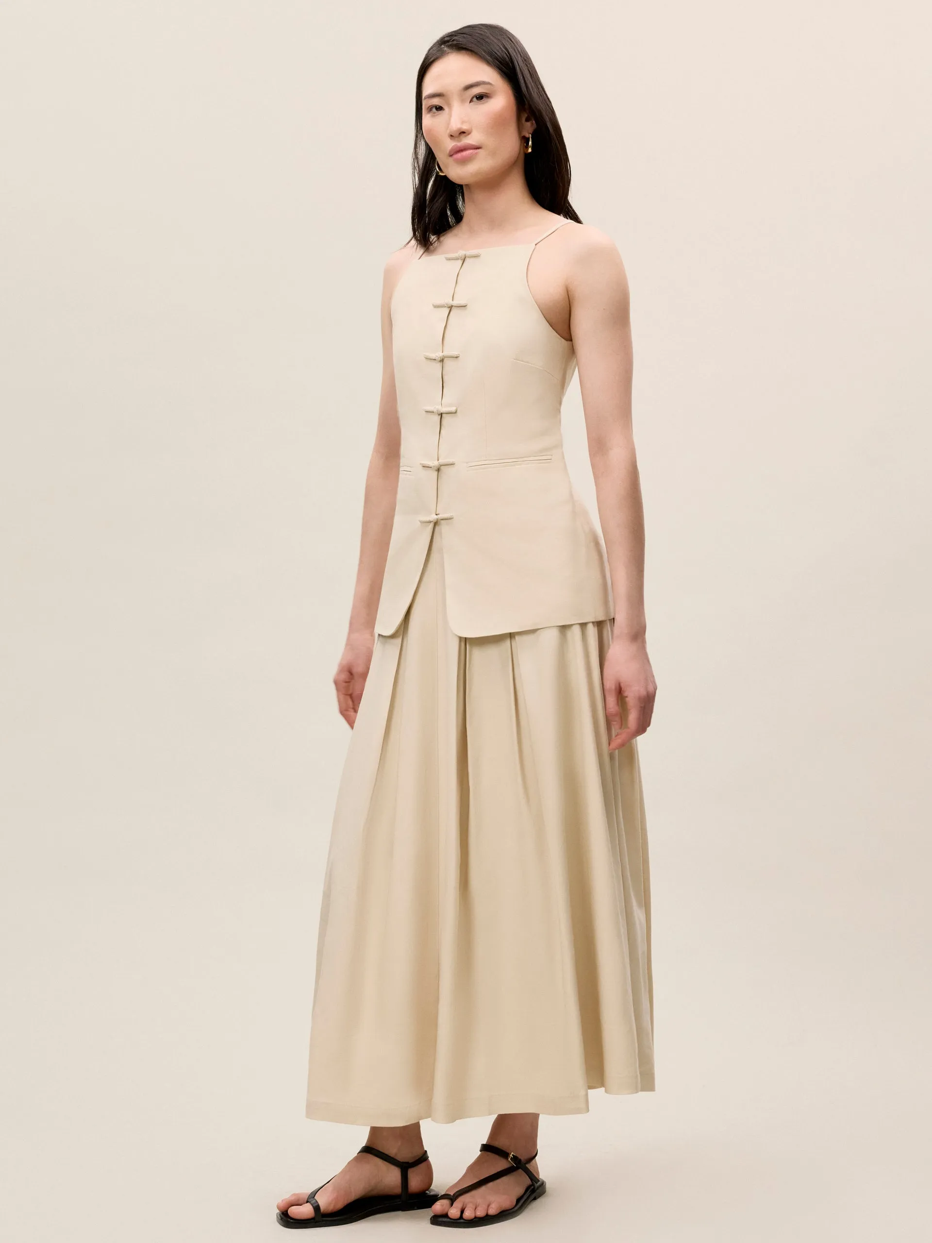 Beatrice Stretch Linen Skirt sold by Rebecca Taylor product image thumbnail 3