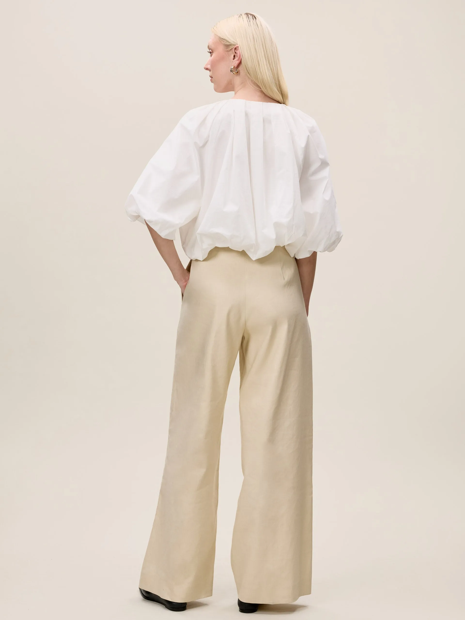Beatrice Stretch Linen Pant sold by Rebecca Taylor product image thumbnail 4