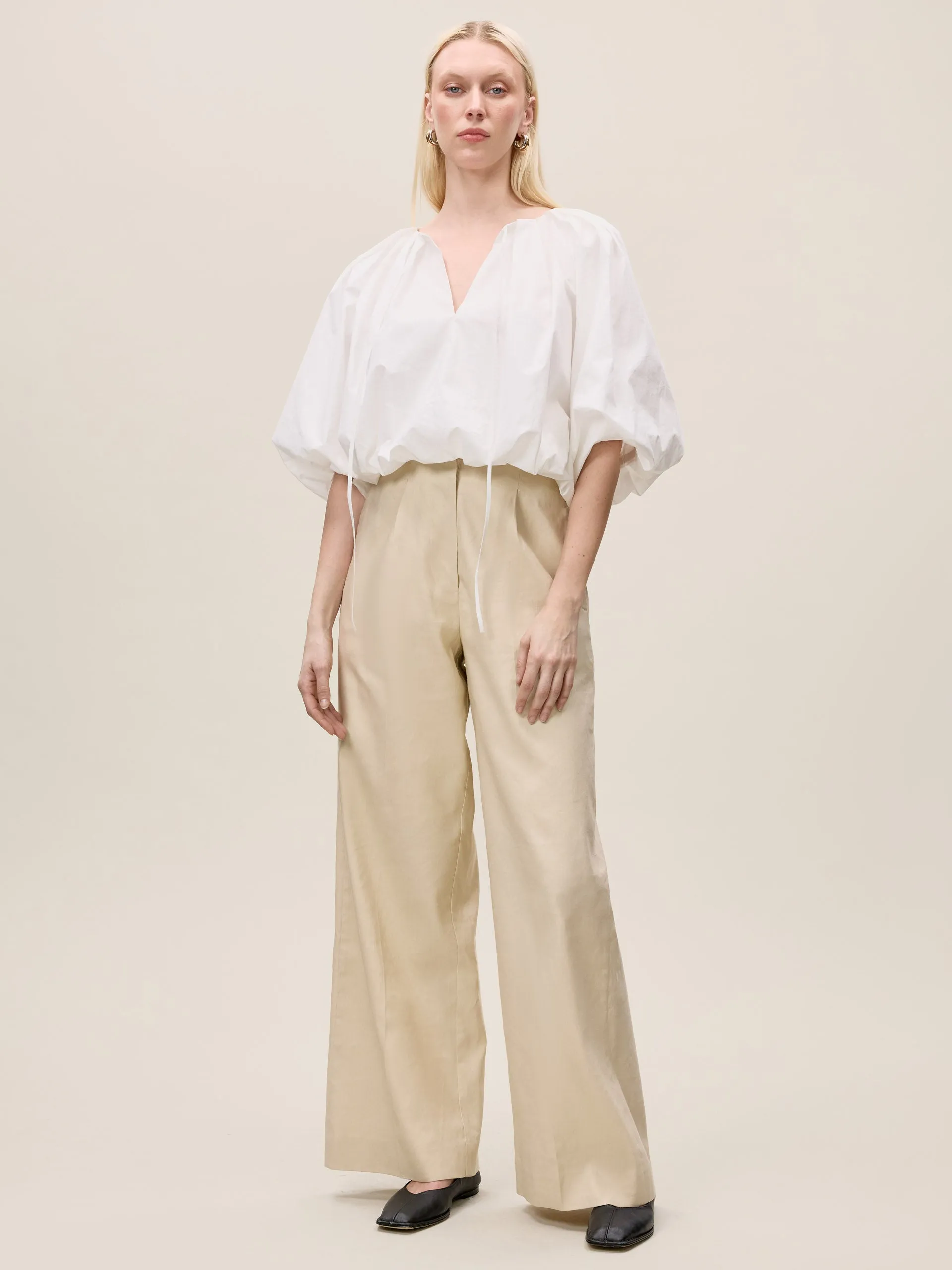 Beatrice Stretch Linen Pant sold by Rebecca Taylor