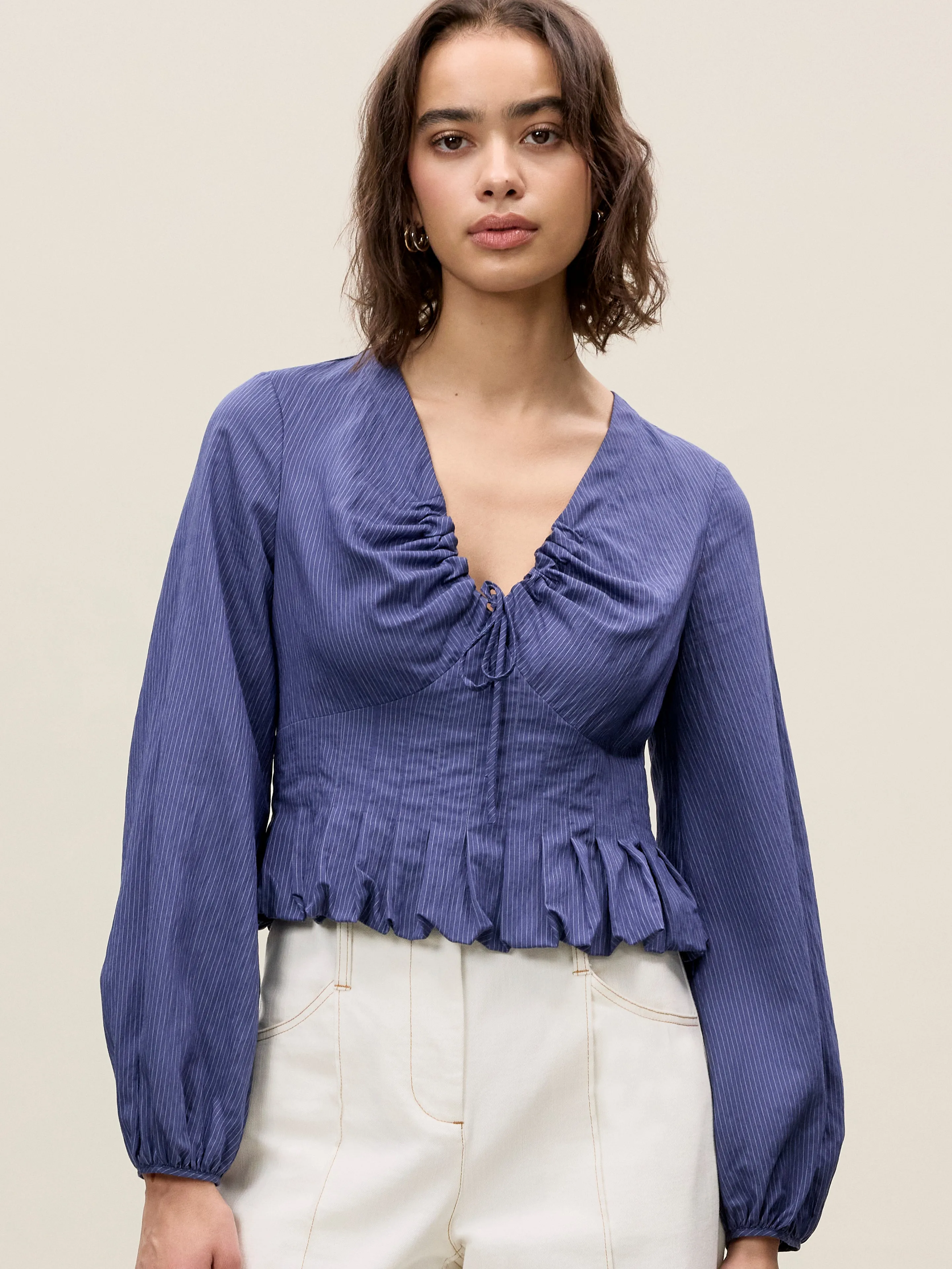 Allegra Stripe Blouse sold by Rebecca Taylor