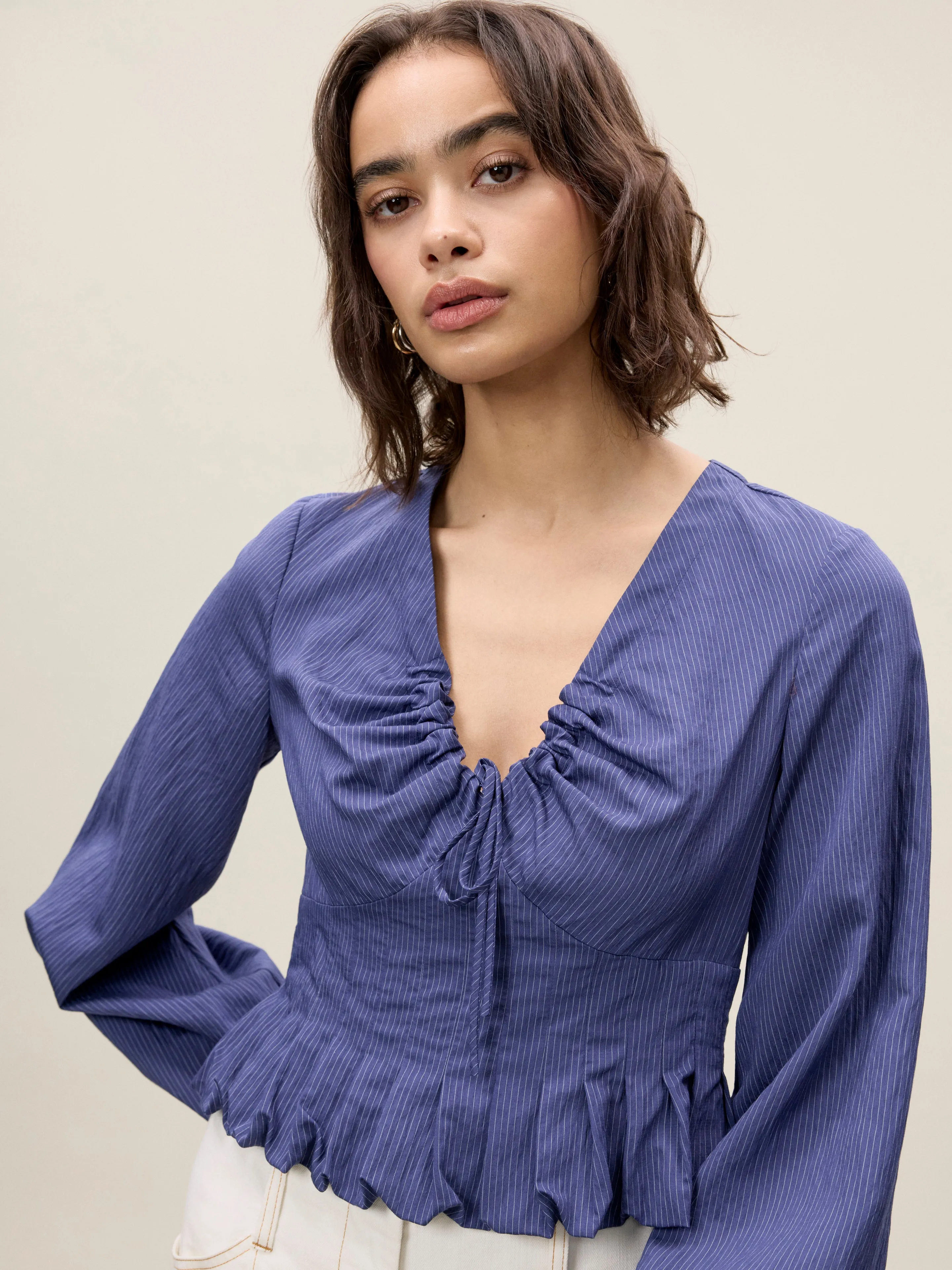 Allegra Stripe Blouse sold by Rebecca Taylor product image thumbnail 3