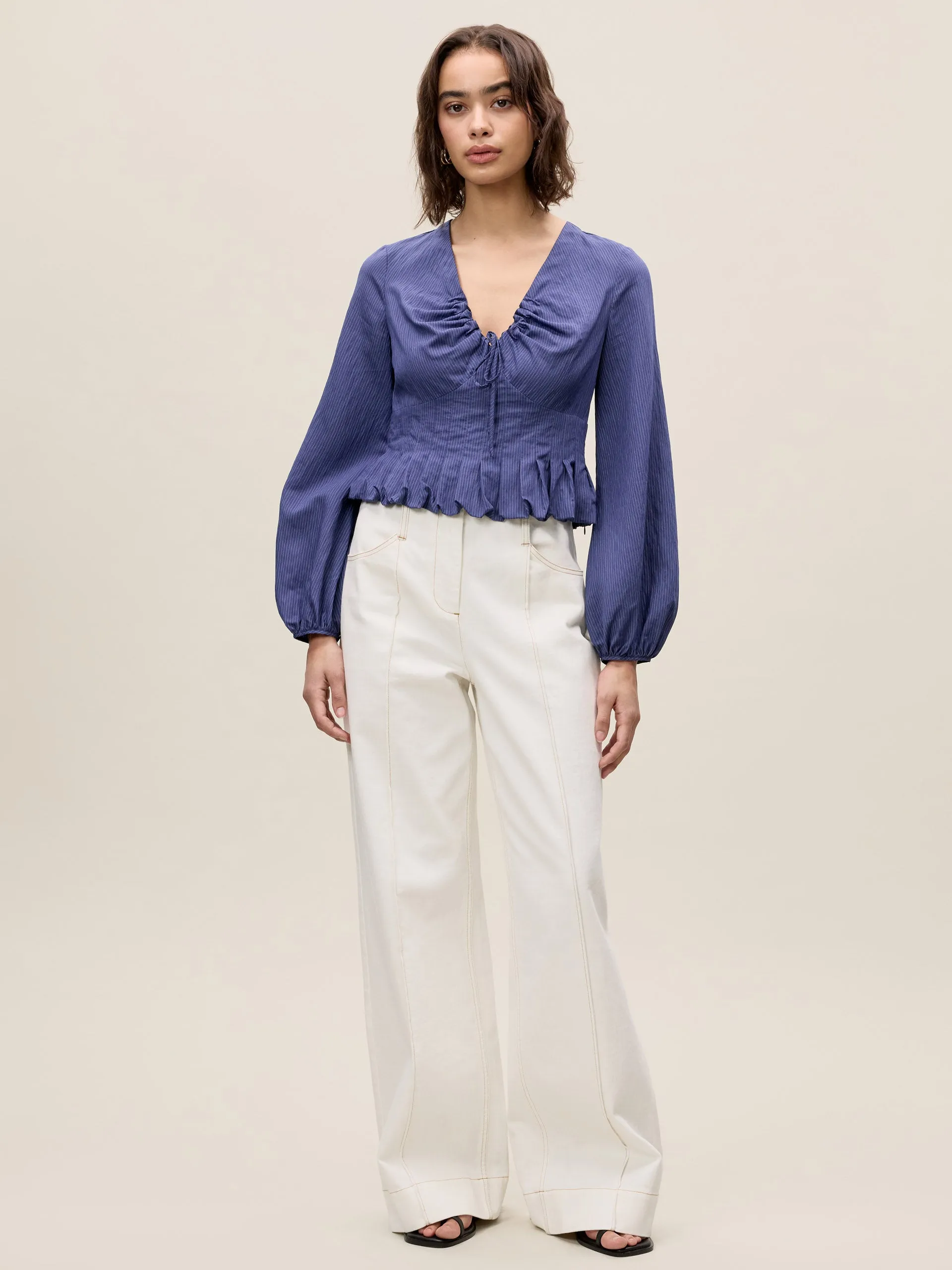 Allegra Stripe Blouse sold by Rebecca Taylor product image thumbnail 2