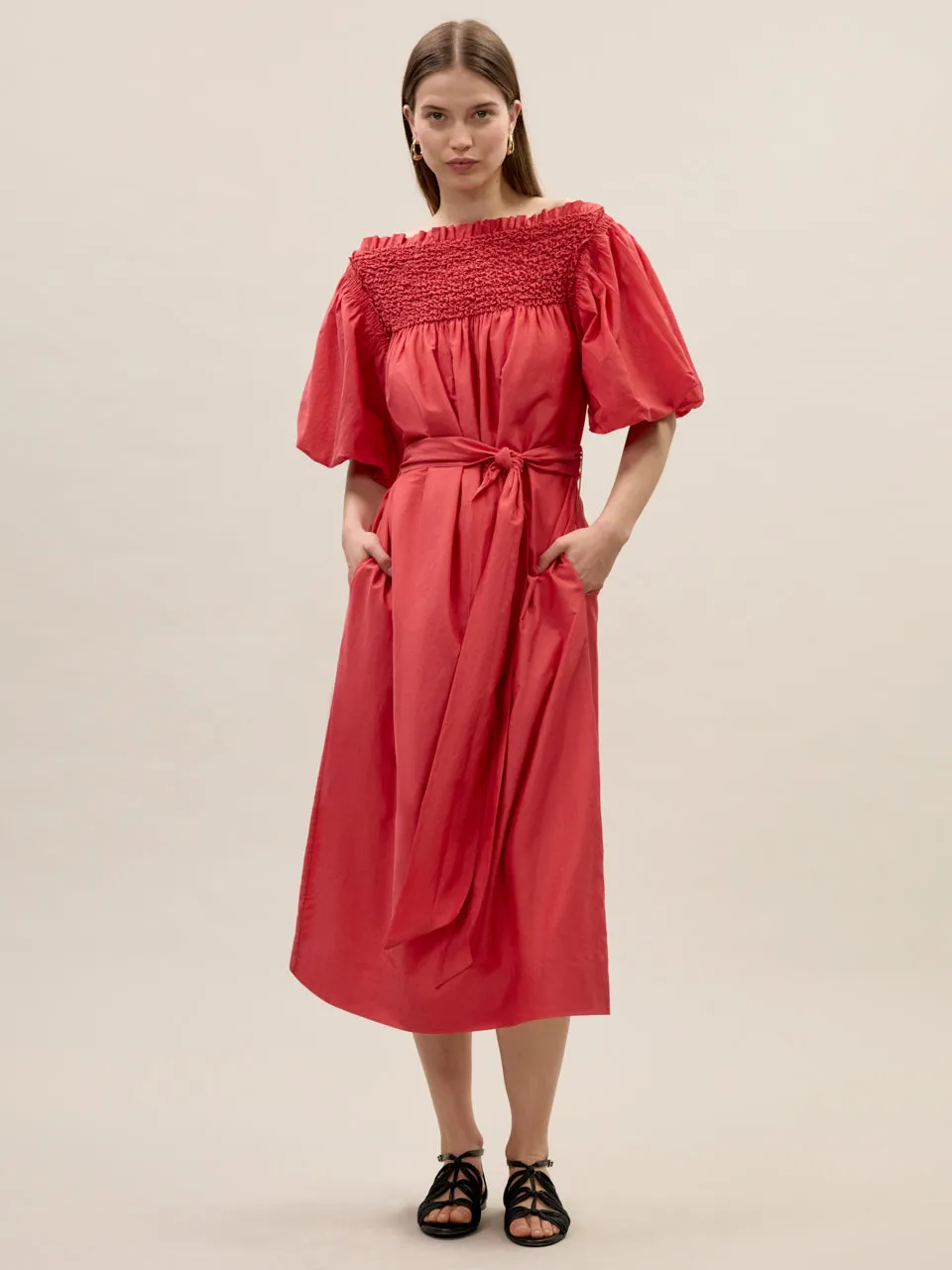 Merrick Silk Cotton Midi Dress sold by Rebecca Taylor