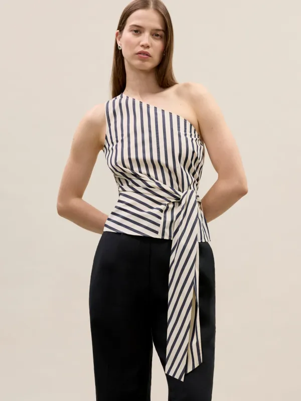 Isla Stripe Poplin Top sold by Rebecca Taylor