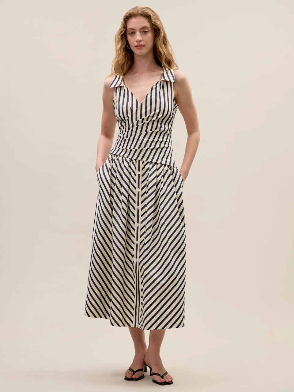 Isla Stripe Poplin Dress sold by Rebecca Taylor