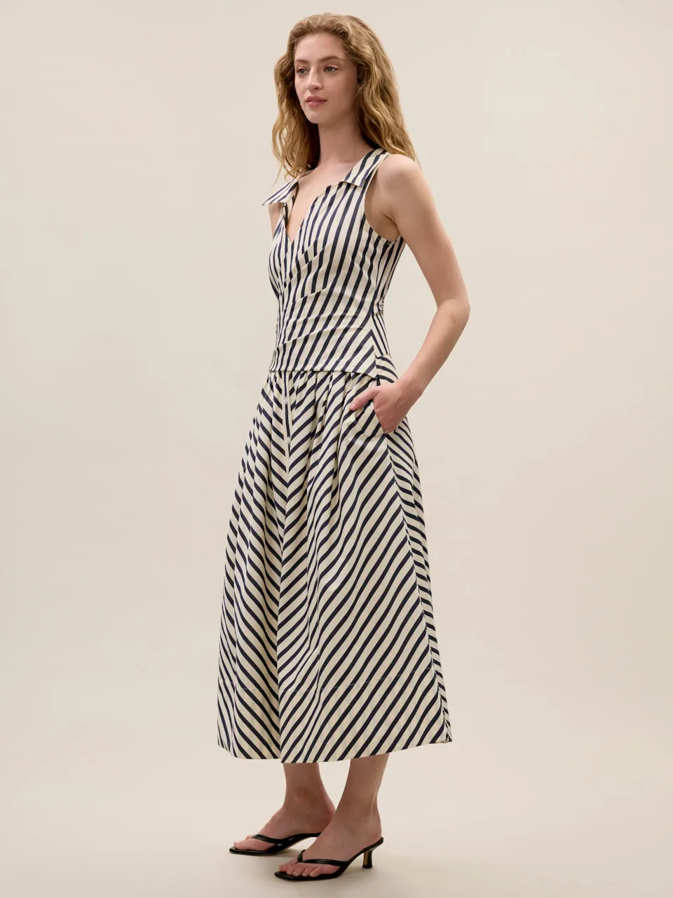 Isla Stripe Poplin Dress sold by Rebecca Taylor product image thumbnail 2