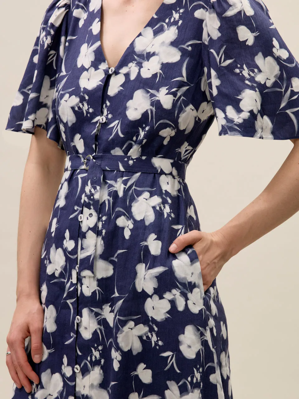 Bea Linen Maxi Dress sold by Rebecca Taylor product image thumbnail 3