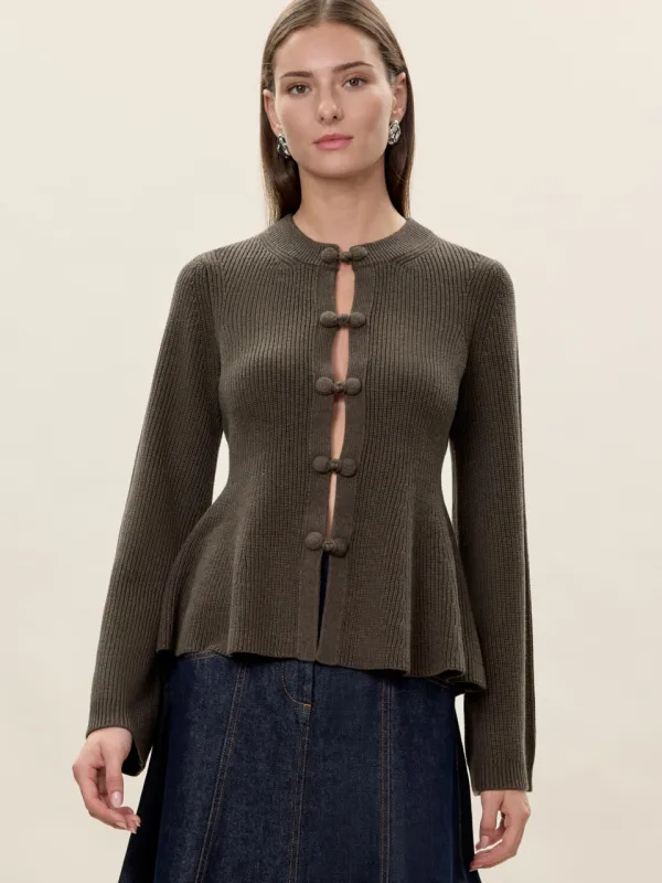 Rhea Knit Peplum Cardi sold by Rebecca Taylor