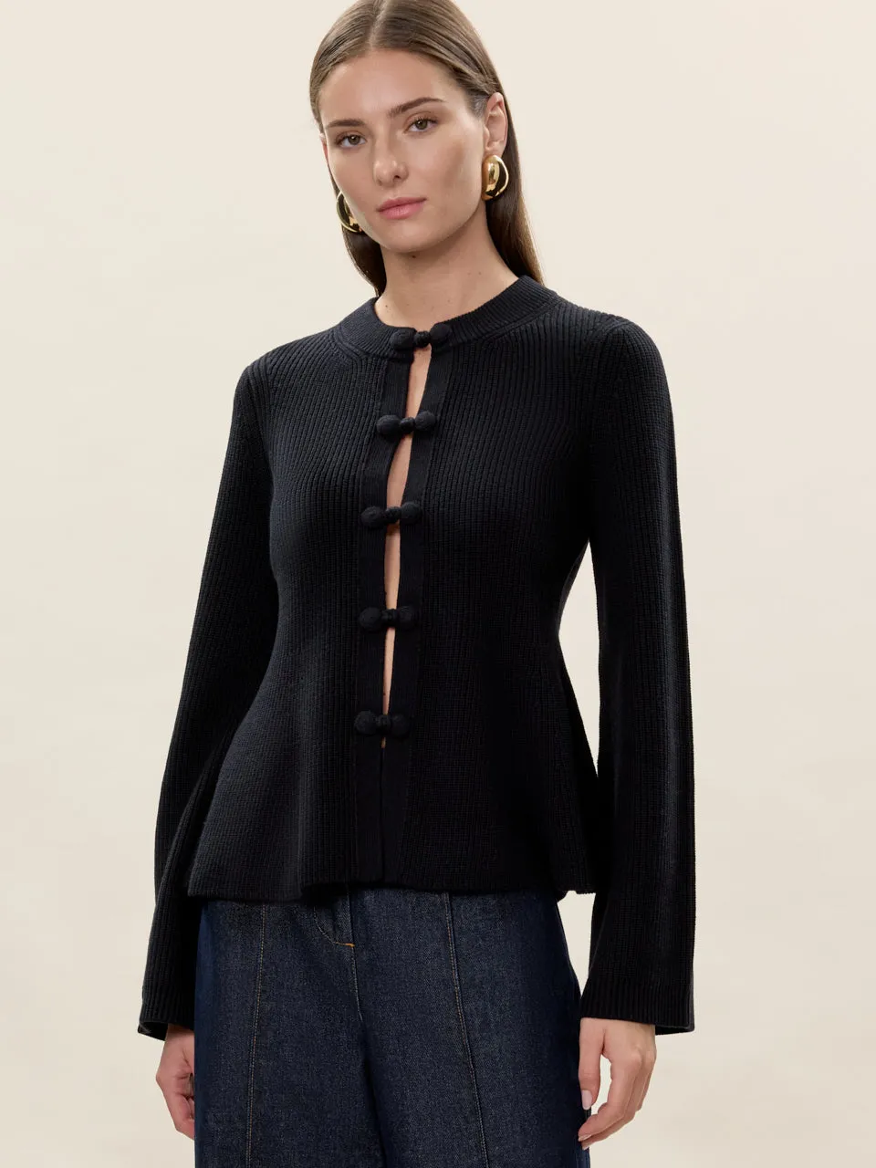 Rhea Knit Peplum Cardi sold by Rebecca Taylor