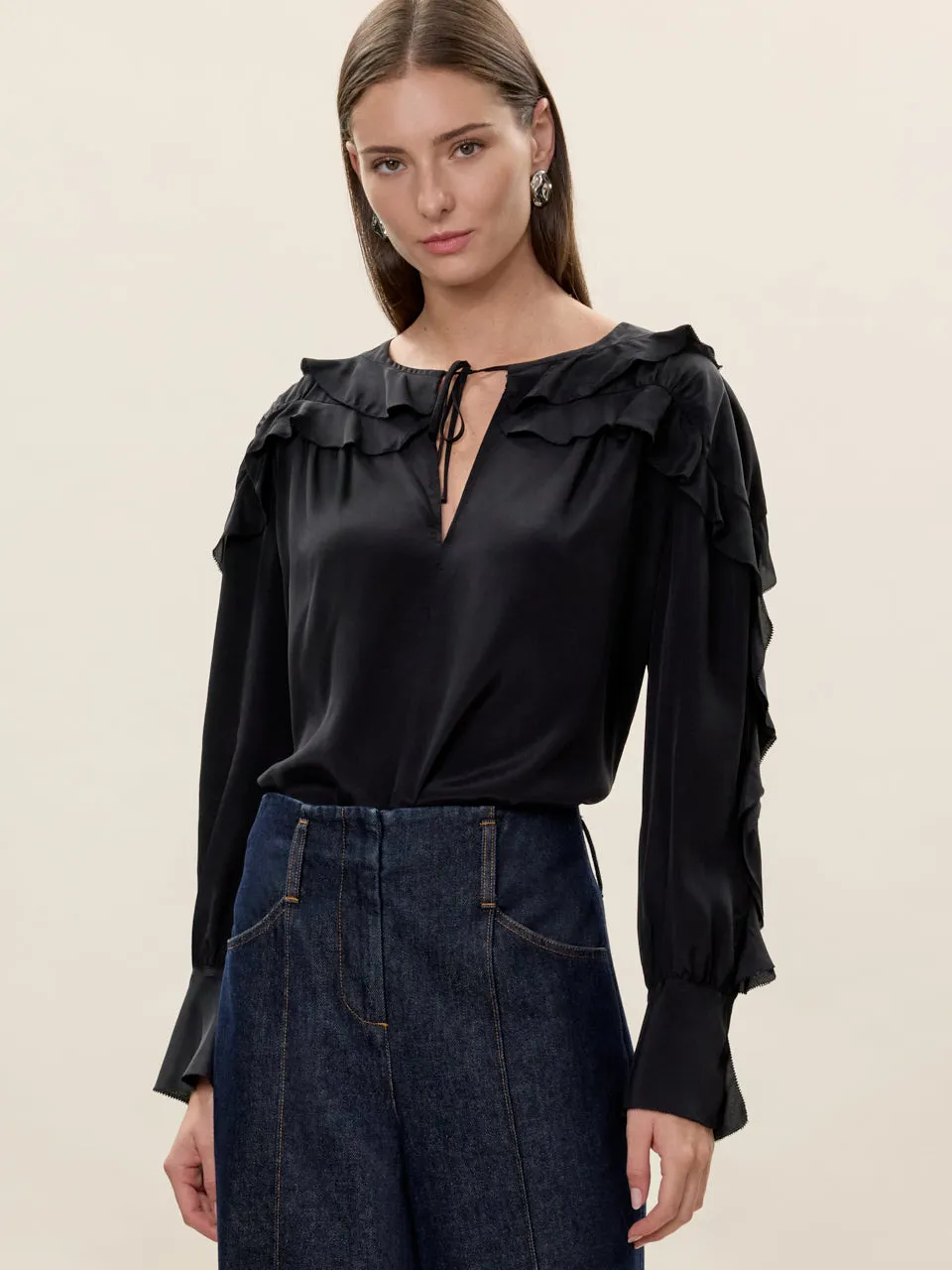 Lillith Ruffle Blouse sold by Rebecca Taylor