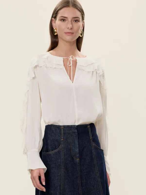 Lillith Ruffle Blouse sold by Rebecca Taylor