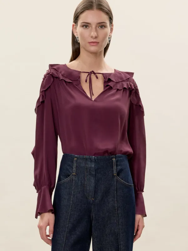 Lillith Ruffle Blouse sold by Rebecca Taylor