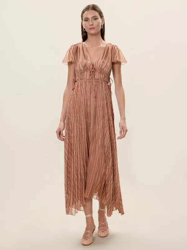 Celeste Stripe Pleated Dress sold by Rebecca Taylor