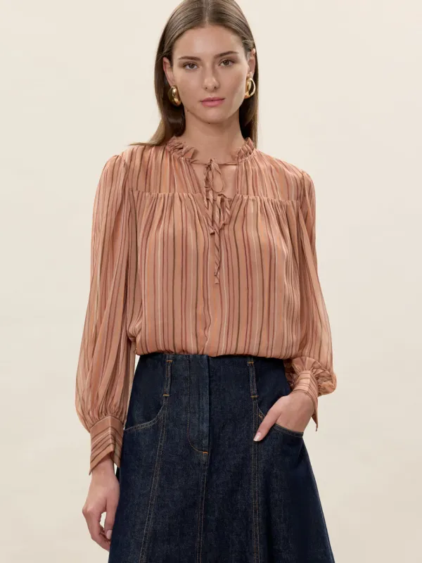 Celeste Stripe Blouse made by Rebecca Taylor