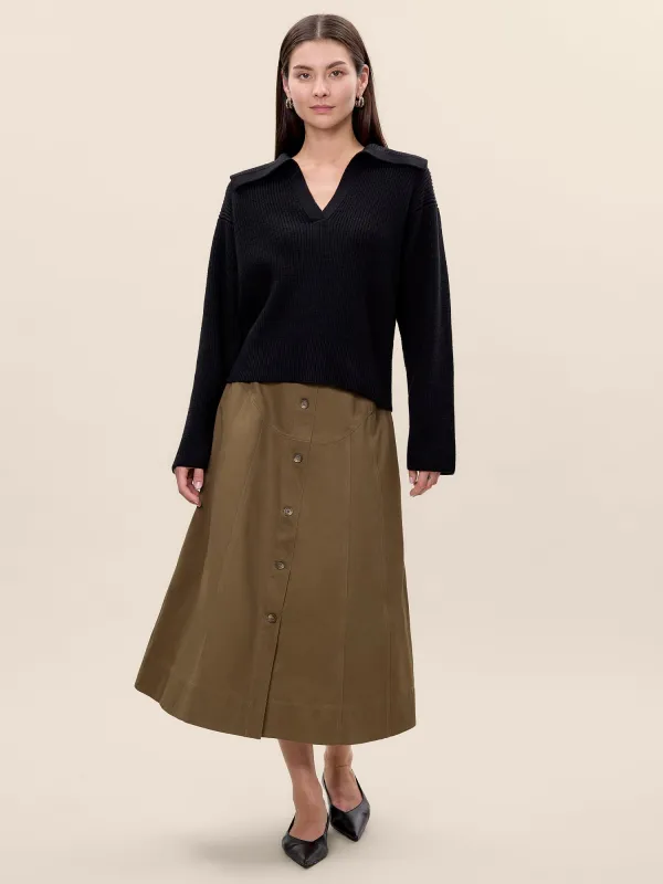 Aria Twill Skirt sold by Rebecca Taylor