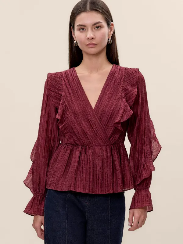 Olivia Ruffle Blouse sold by Rebecca Taylor