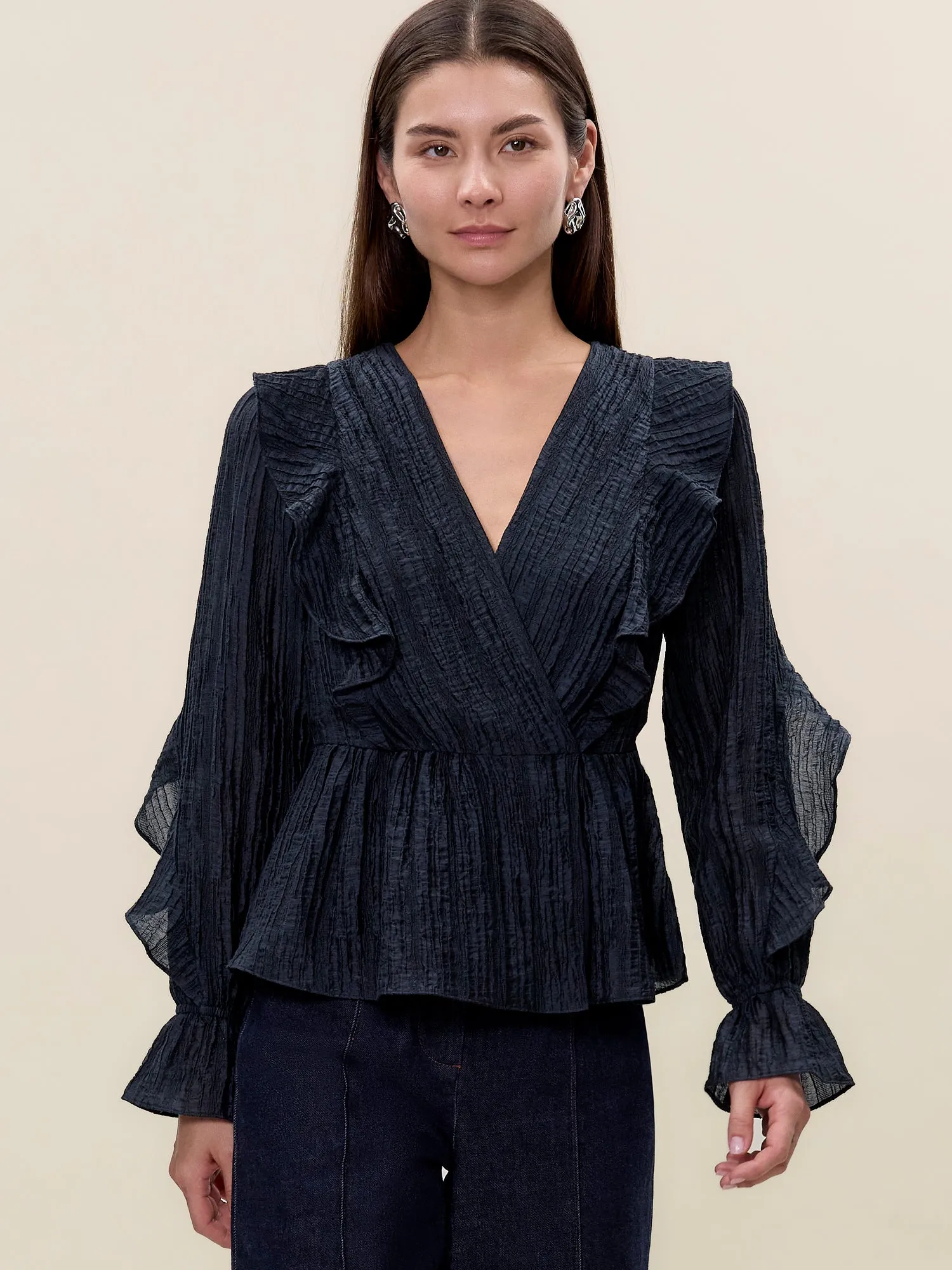 Olivia Ruffle Blouse sold by Rebecca Taylor