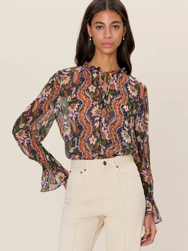 Isha Printed Blouse sold by Rebecca Taylor