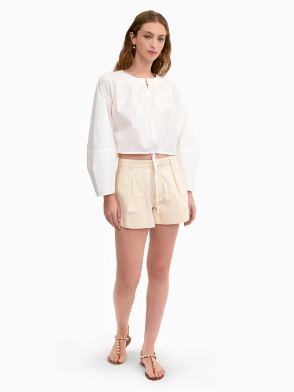 Brielle Cropped Poplin Top made by Rebecca Taylor
