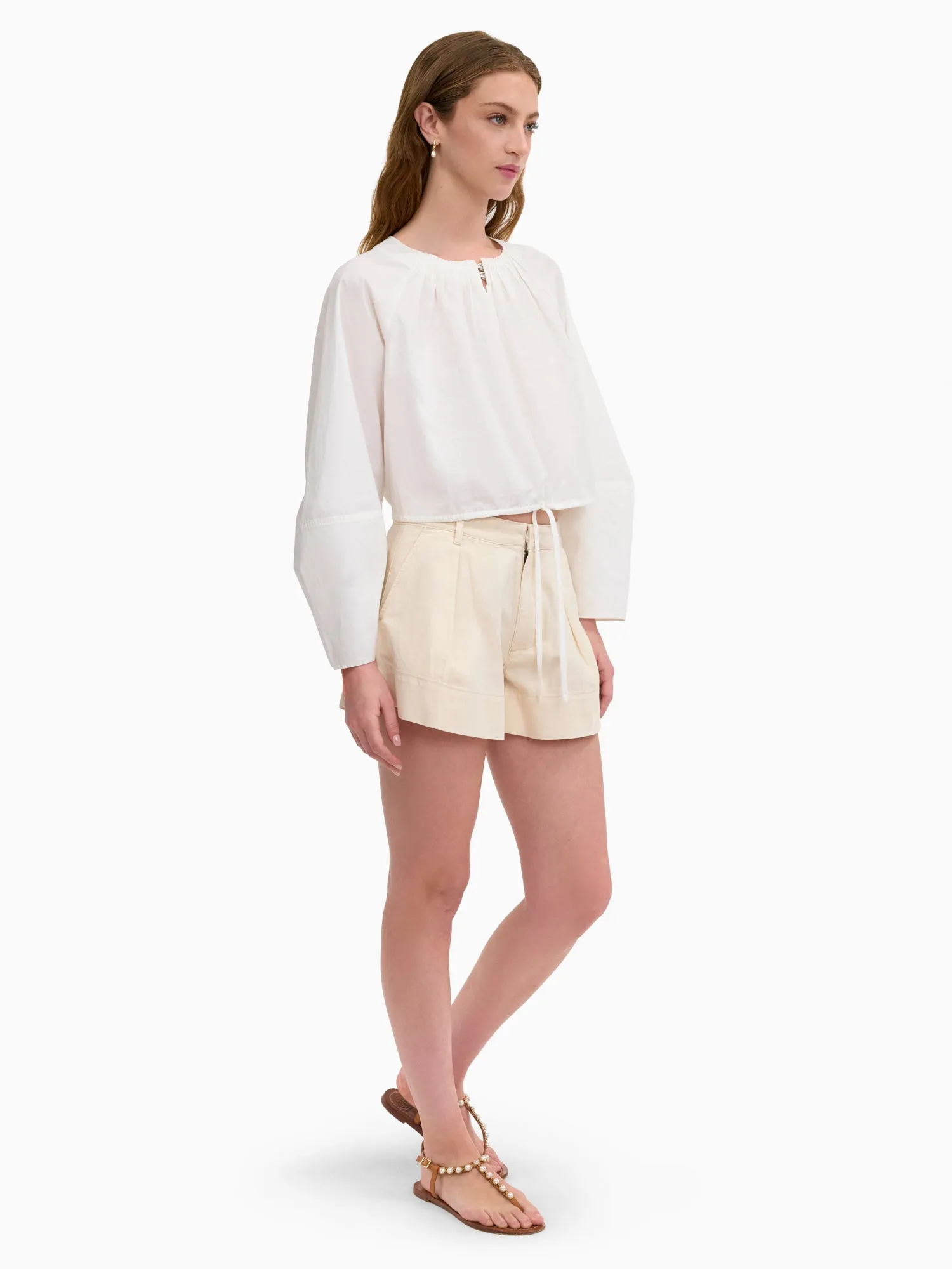 Brielle Cropped Poplin Top sold by Rebecca Taylor product image thumbnail 2