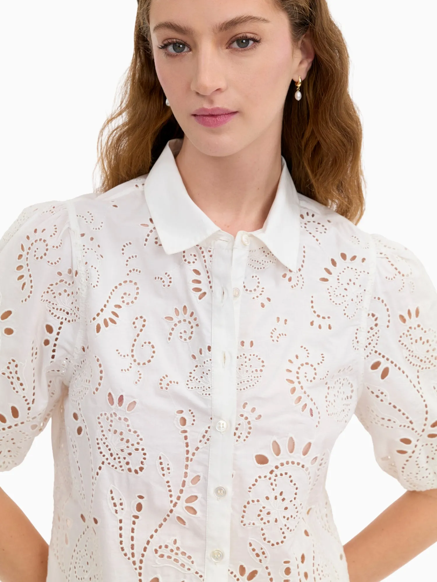 Brielle Poplin Eyelet Shirt sold by Rebecca Taylor product image thumbnail 5