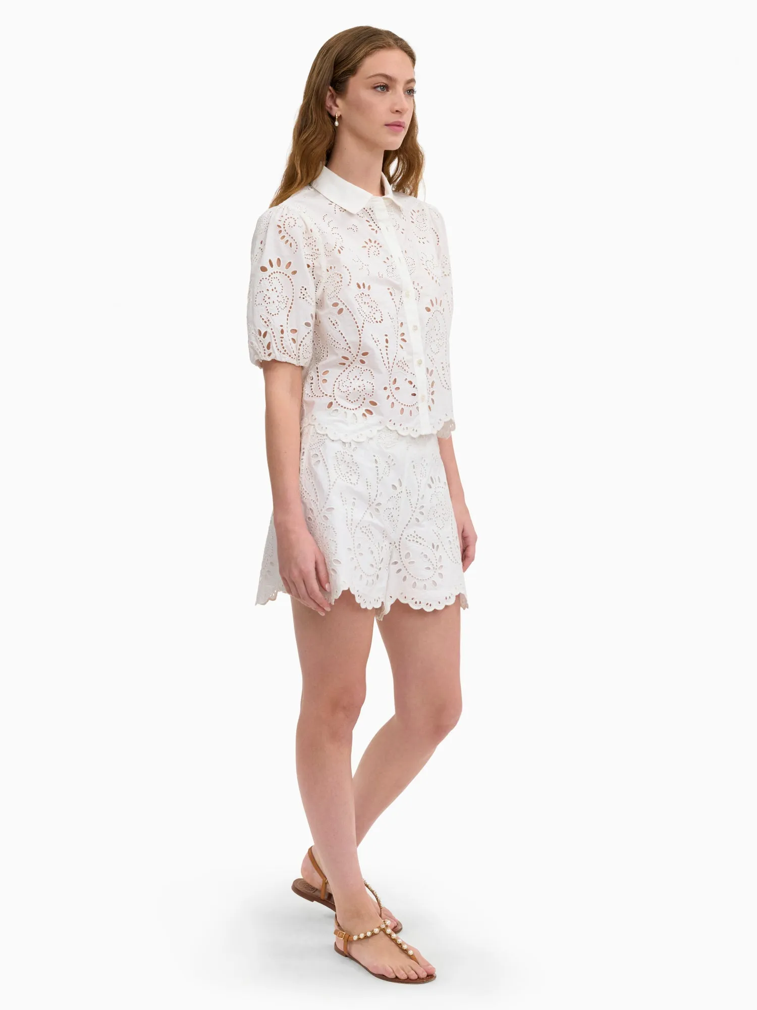 Brielle Poplin Eyelet Shirt sold by Rebecca Taylor product image thumbnail 3