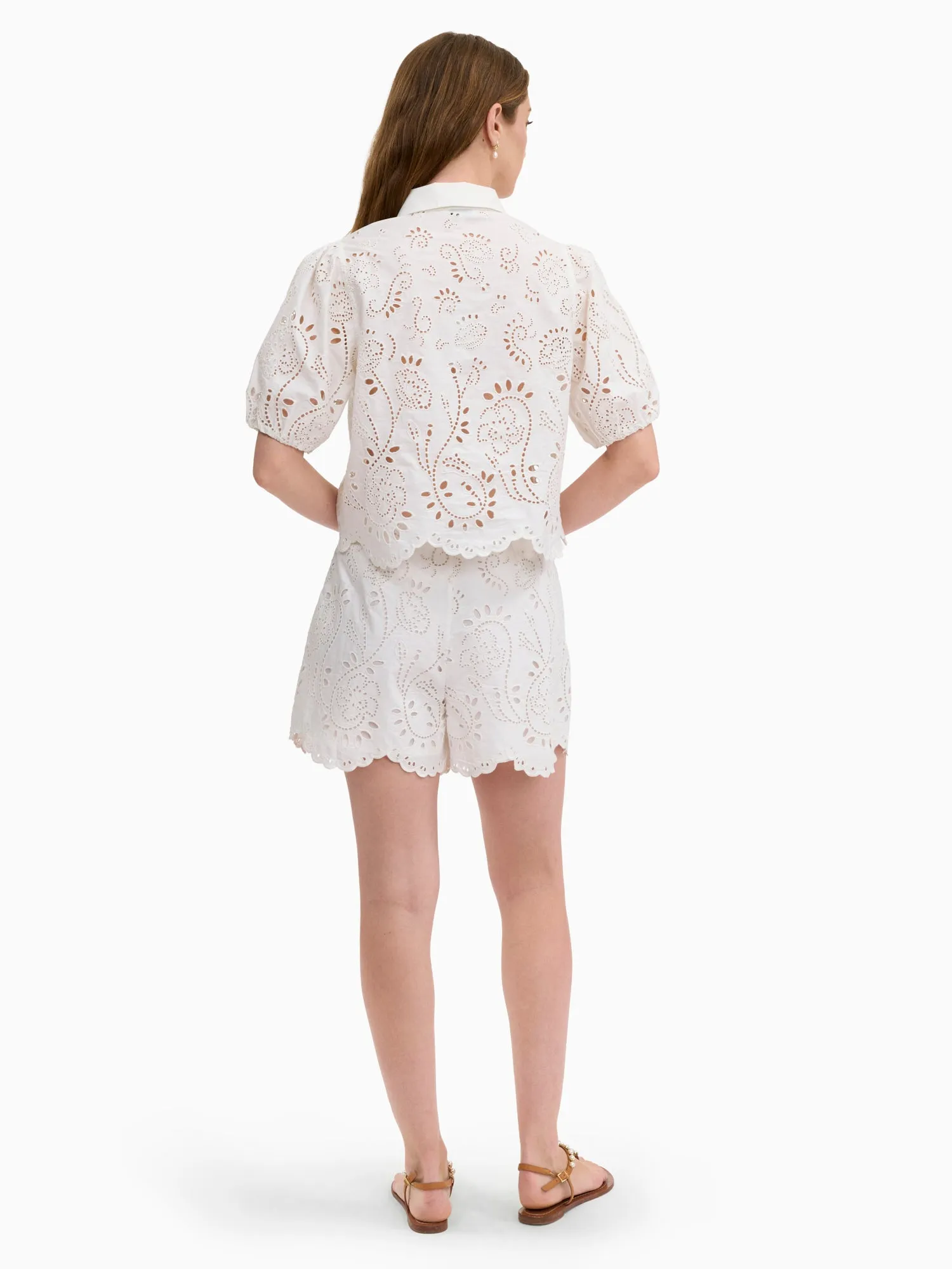 Brielle Poplin Eyelet Shirt sold by Rebecca Taylor product image thumbnail 4