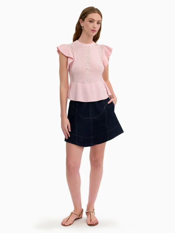 Rhea Lace Knit Sweater made by Rebecca Taylor