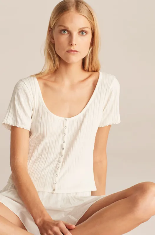Variegated Rib Top sold by Rebecca Taylor