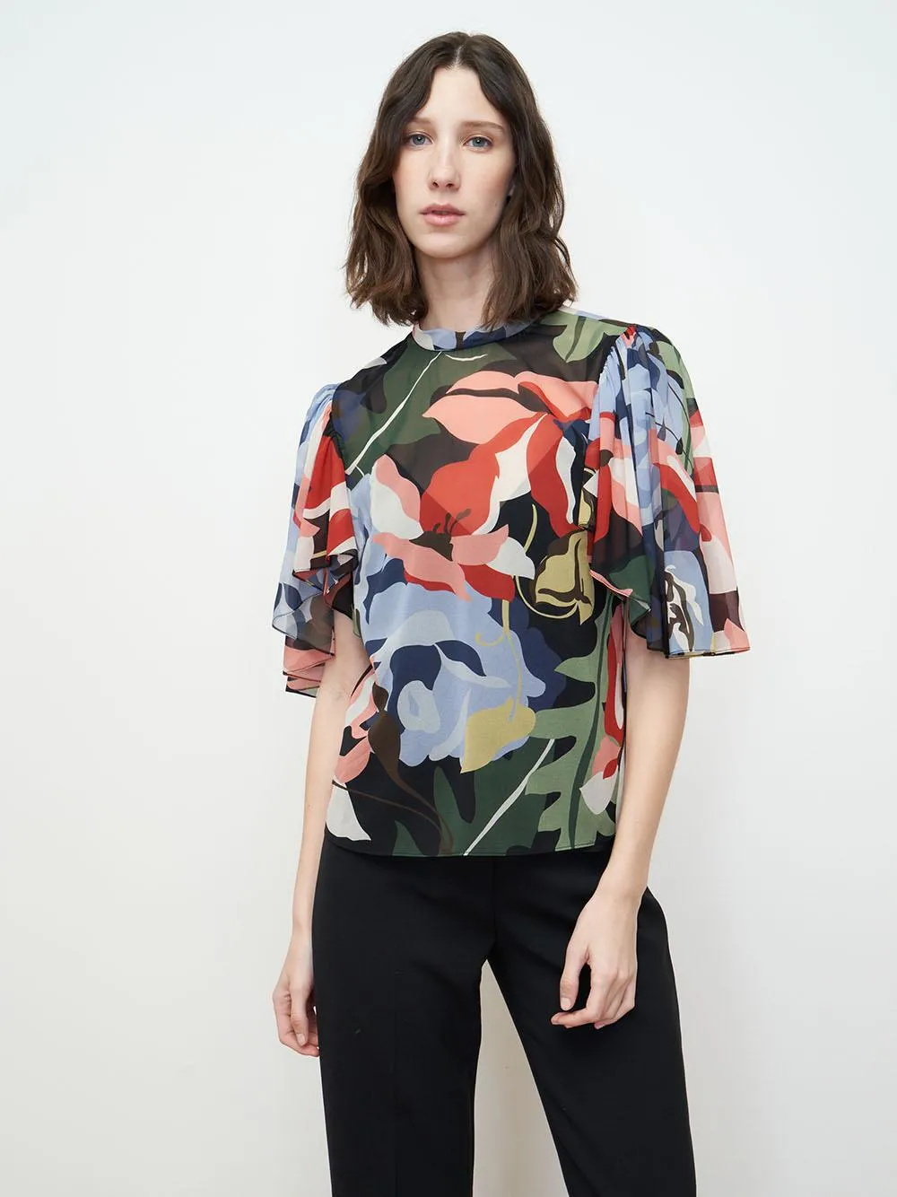 Botanical Garden Mock Neck Blouse sold by Rebecca Taylor