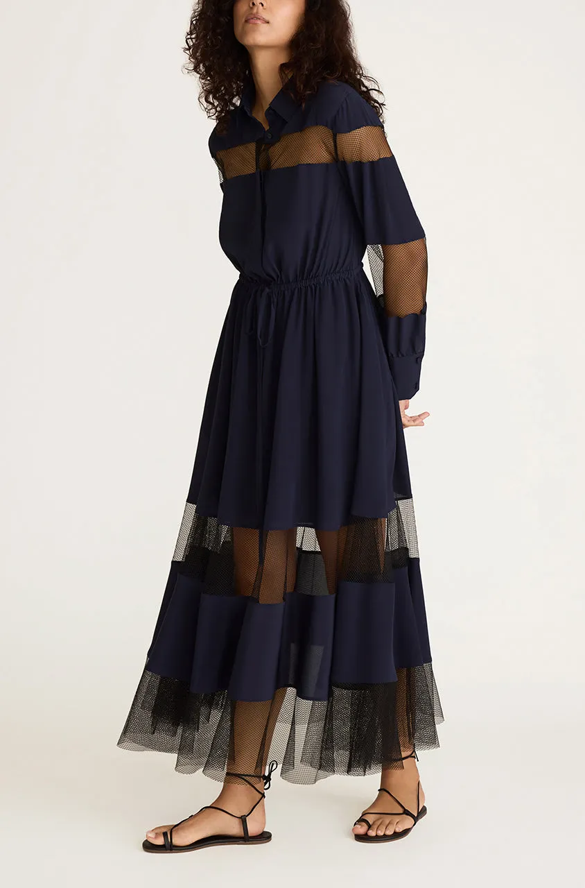 Crepe de Chine and Lace Shirt Dress sold by Rebecca Taylor product image thumbnail 3