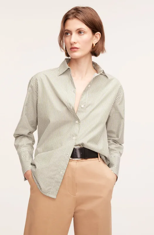 Yarn Dye Stripe Button Front Blouse sold by Rebecca Taylor