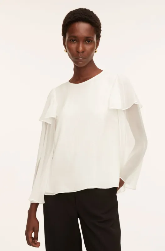 Ruffle Silk Chiffon Blouse sold by Rebecca Taylor