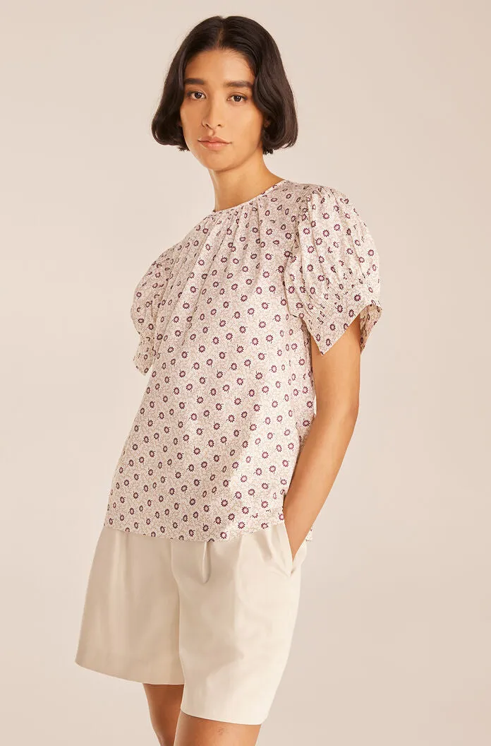 Speckled Fleur Poplin Blouse sold by Rebecca Taylor