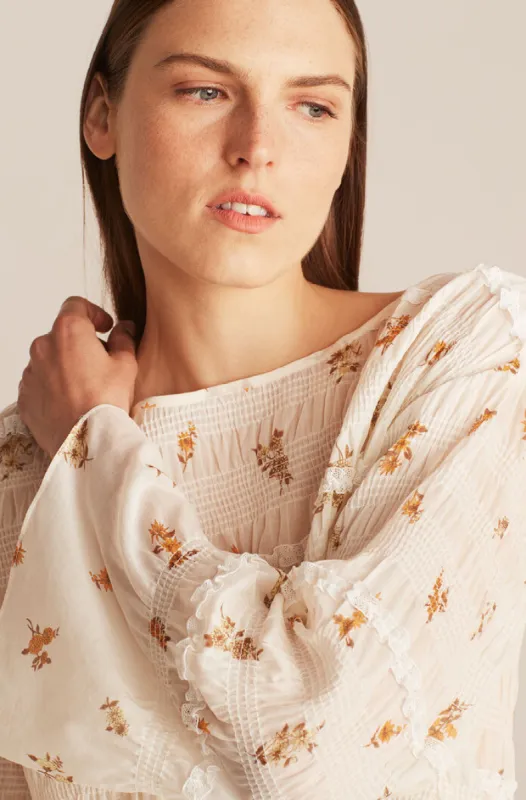 Marigold Fleur Ines Smocked Blouse sold by Rebecca Taylor