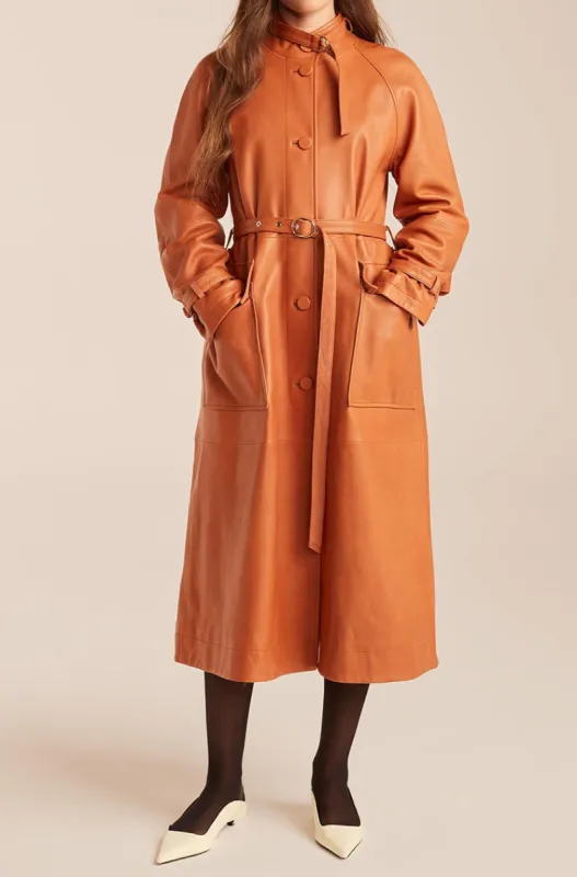 Slim Leather Trench Coat sold by Rebecca Taylor