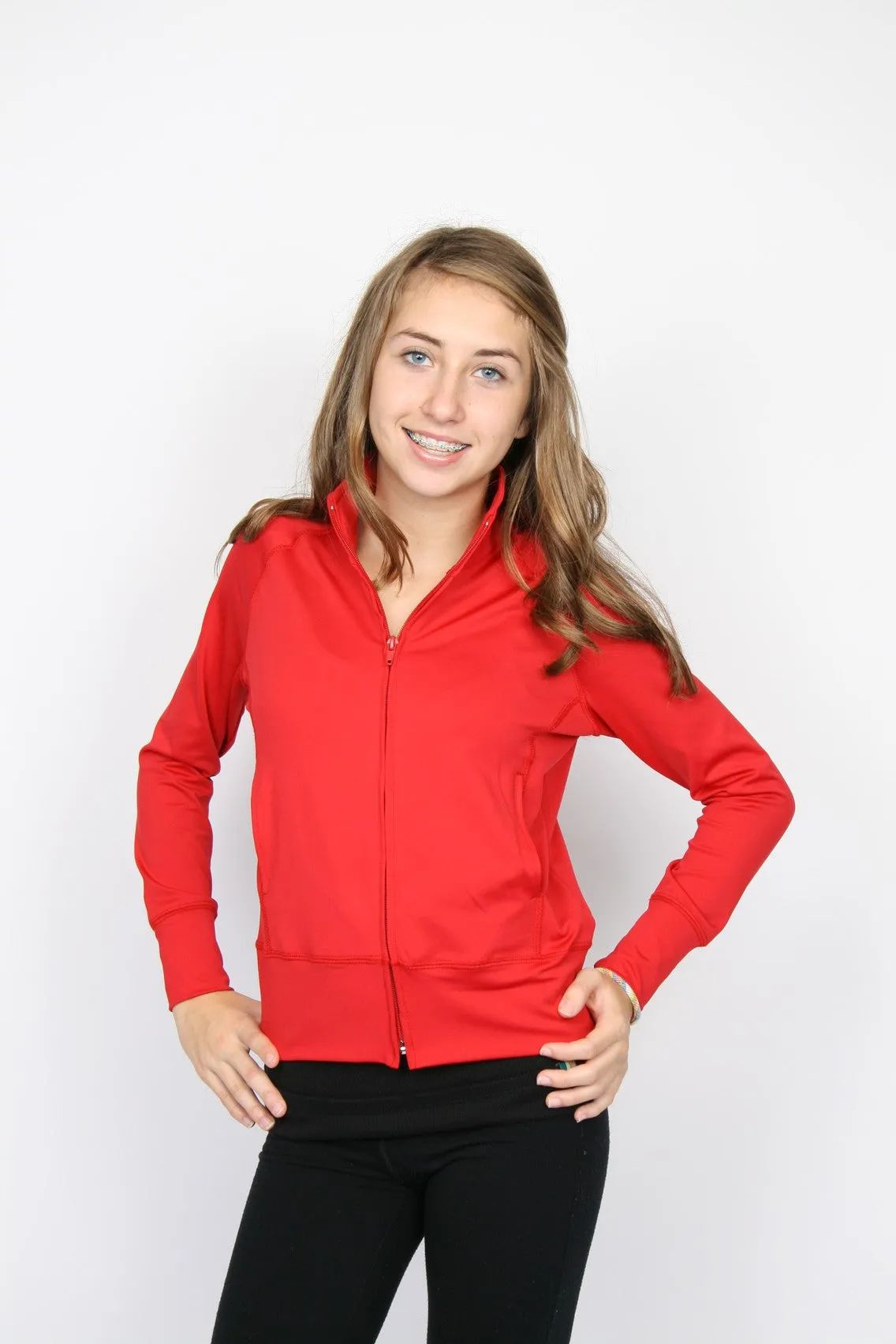 Girls Fitted Full-zip Raglan Yoga Jacket sold by rebels product image thumbnail 2