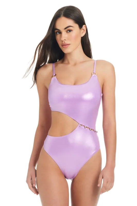 Women's Shine Metallic One Piece Swimsuit in Grace sold by Red Carter