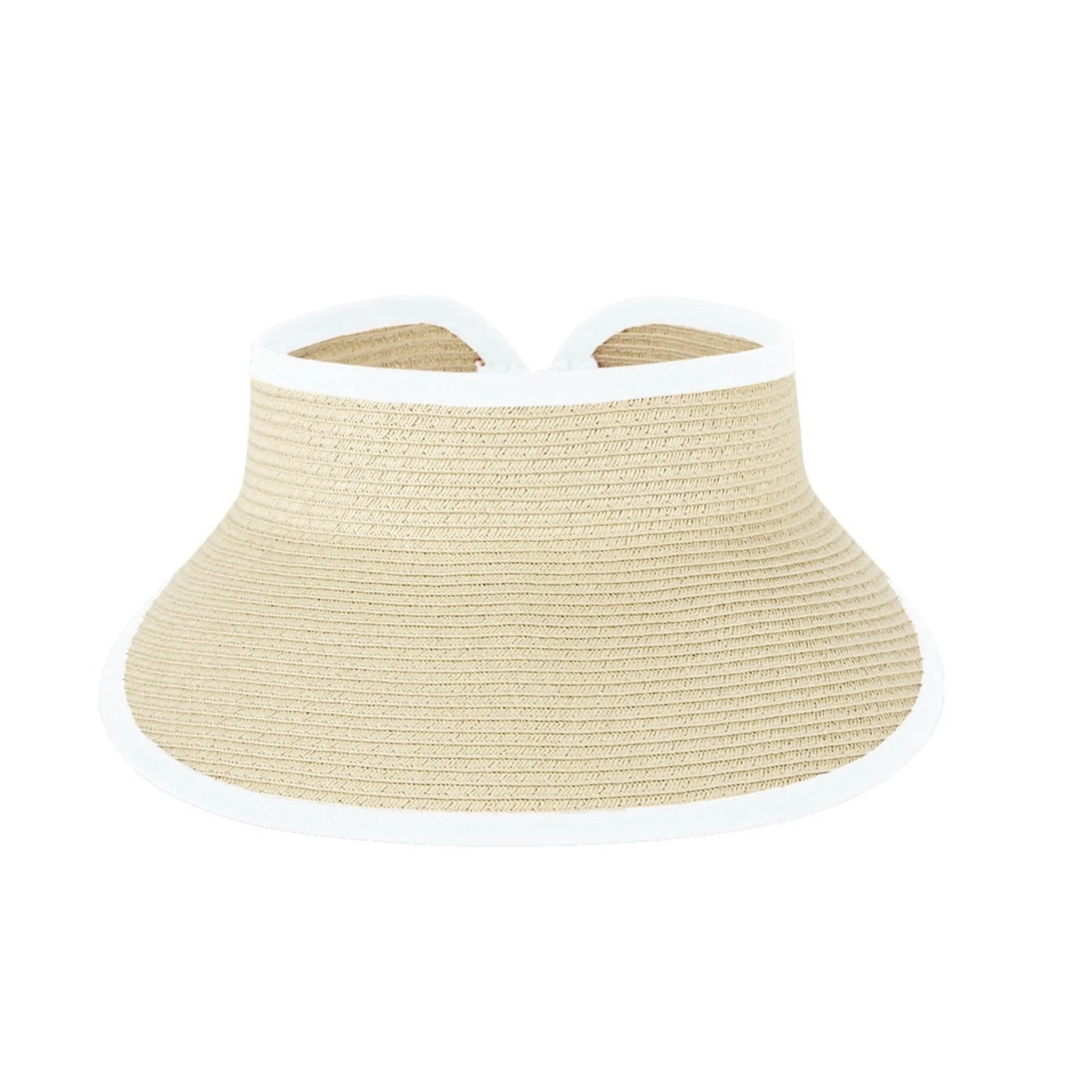 Classic Straw Visor with White Trim sold by Red Carter product image thumbnail 3