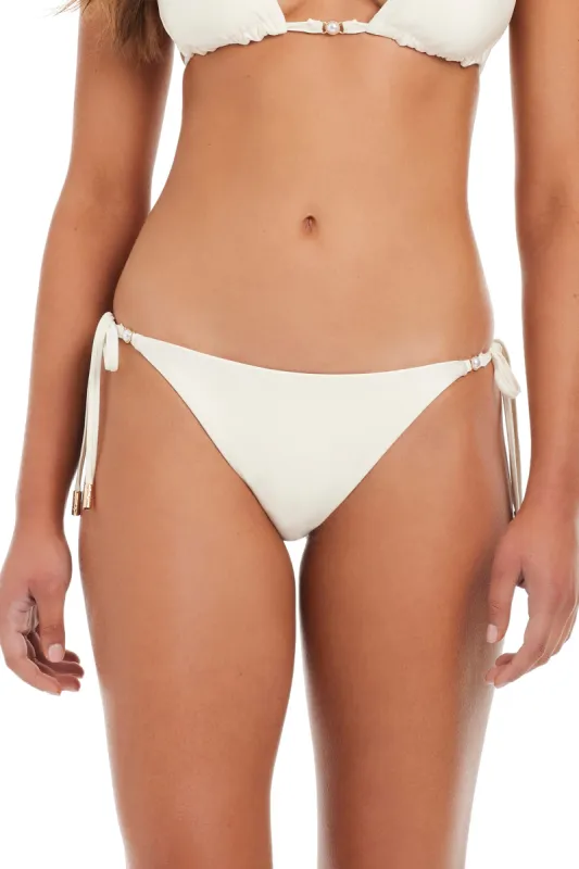 Shine Solids Bikini Bottom - White sold by Red Carter