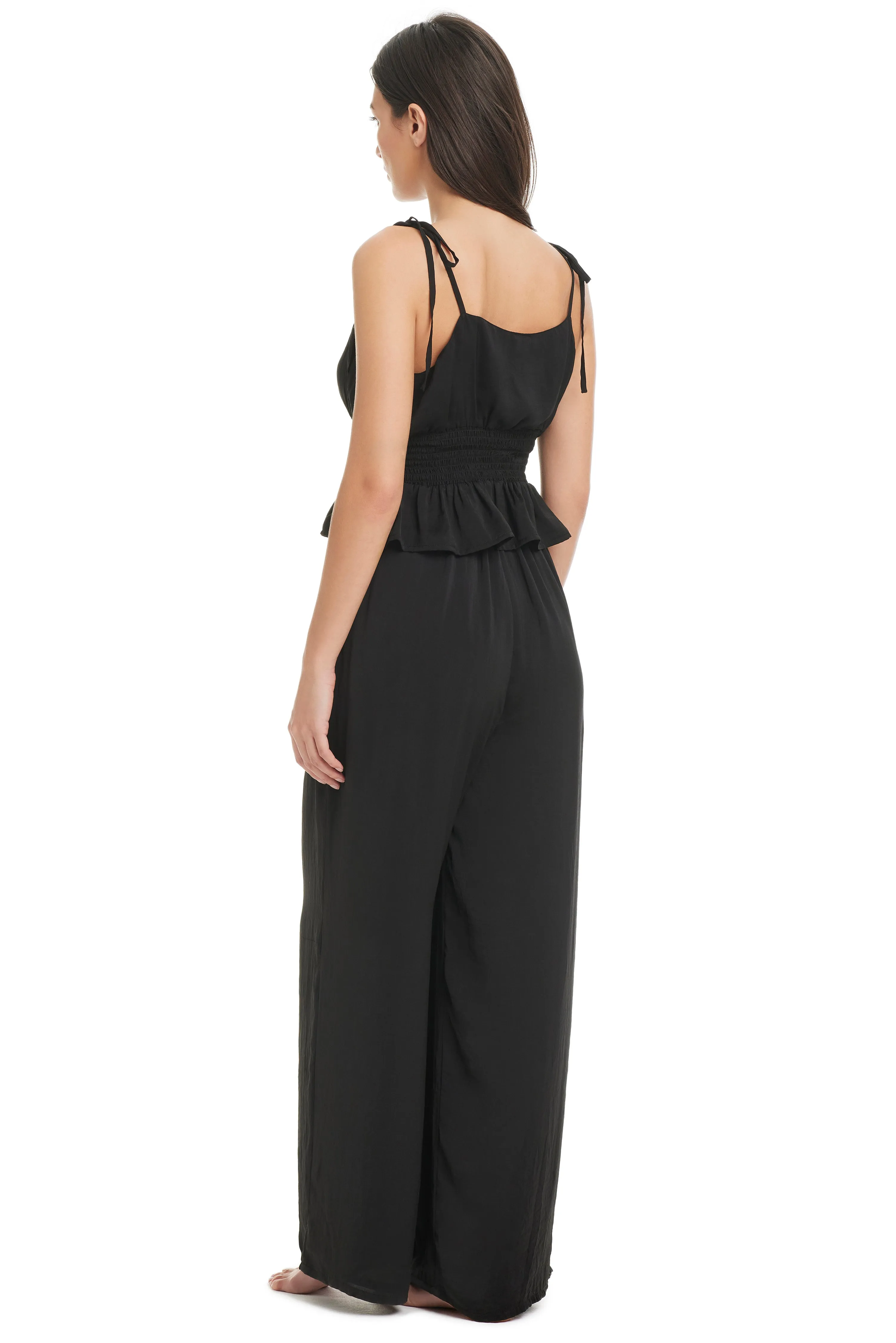 Women's Hammered Satin Peplum Top sold by Red Carter product image thumbnail 4