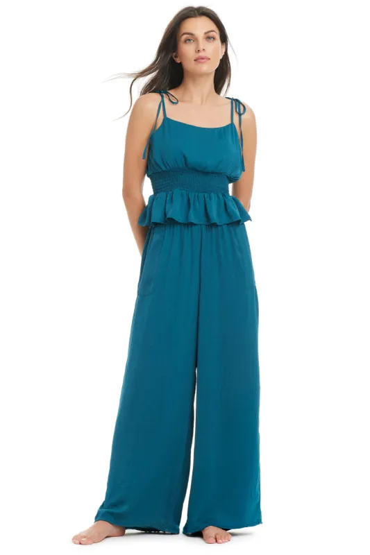 Women's Hammered Satin Peplum Top sold by Red Carter
