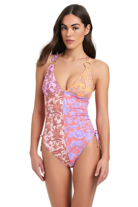 Women's At First Glance Cross Back One Piece swimsuit sold by Red Carter