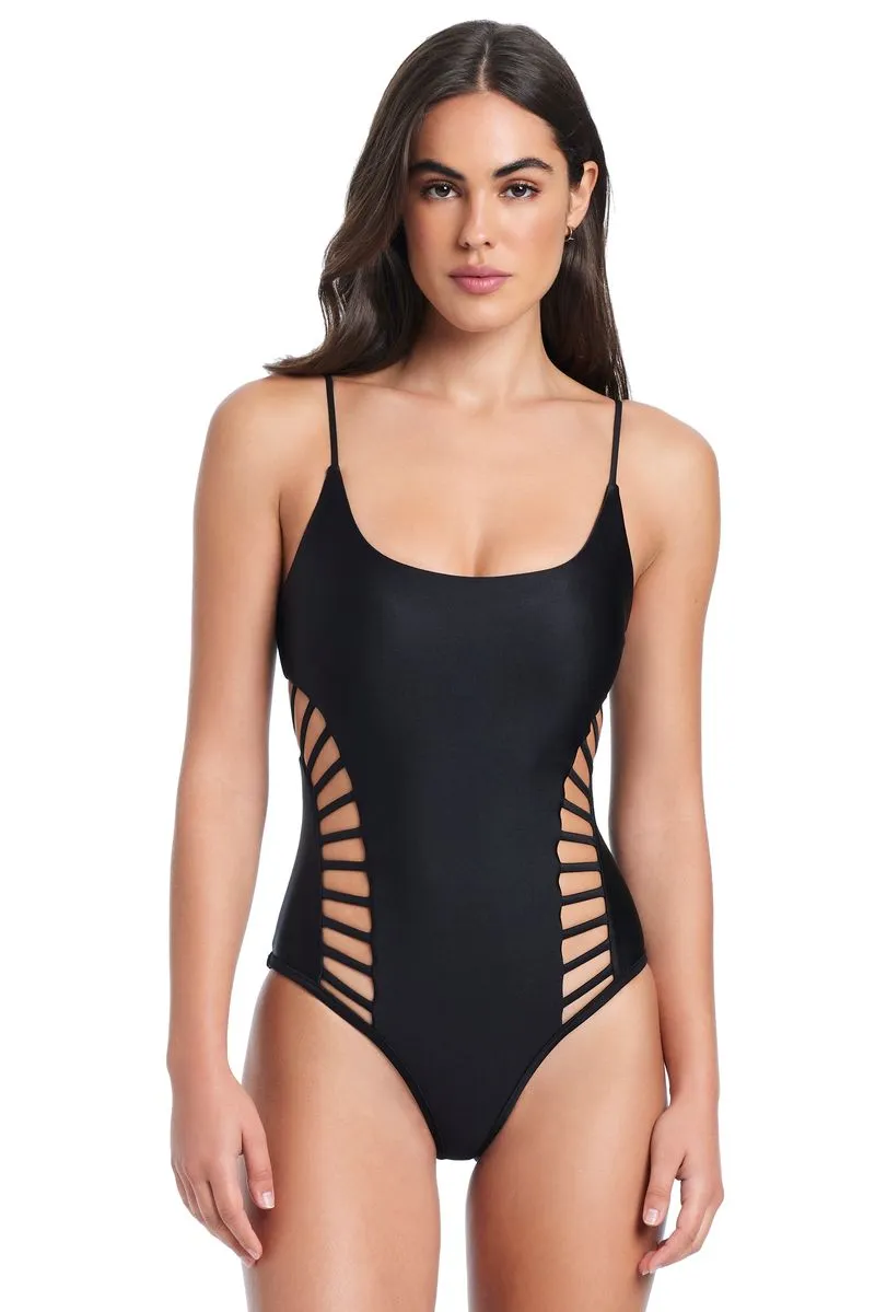 Red Carter Shine Solids Cross Cut Out Maillot One-Piece Swimsuit sold by Red Carter product image thumbnail 3