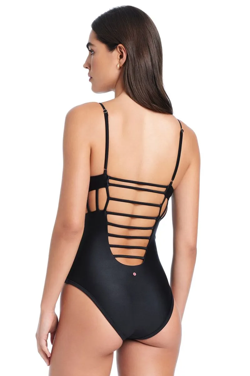 Red Carter Shine Solids Cross Cut Out Maillot One-Piece Swimsuit sold by Red Carter product image thumbnail 4