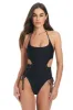 Women's Shine Solids Lace-Up One Piece Swimsuit sold by Red Carter