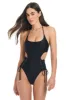 Women's Shine Solids Lace-Up One Piece Swimsuit sold by Red Carter