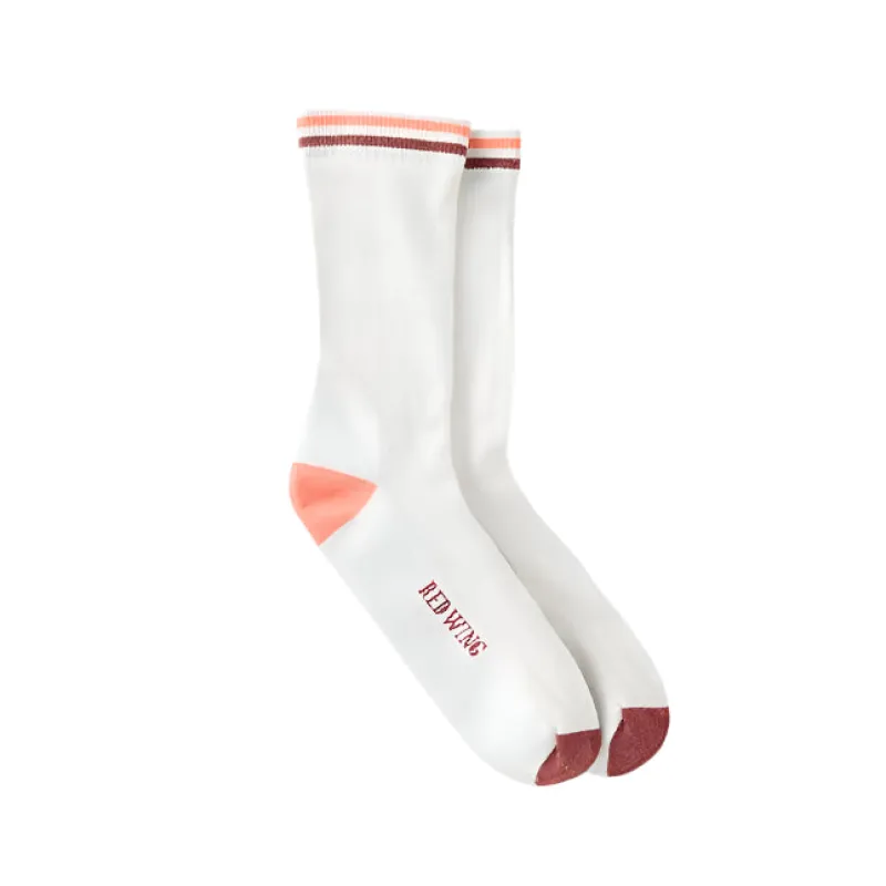 Vintage Stripe Socks - 97666 - Silver Birch, Wild Salmon, Burnt Mahogany made by Red Wing Shoes