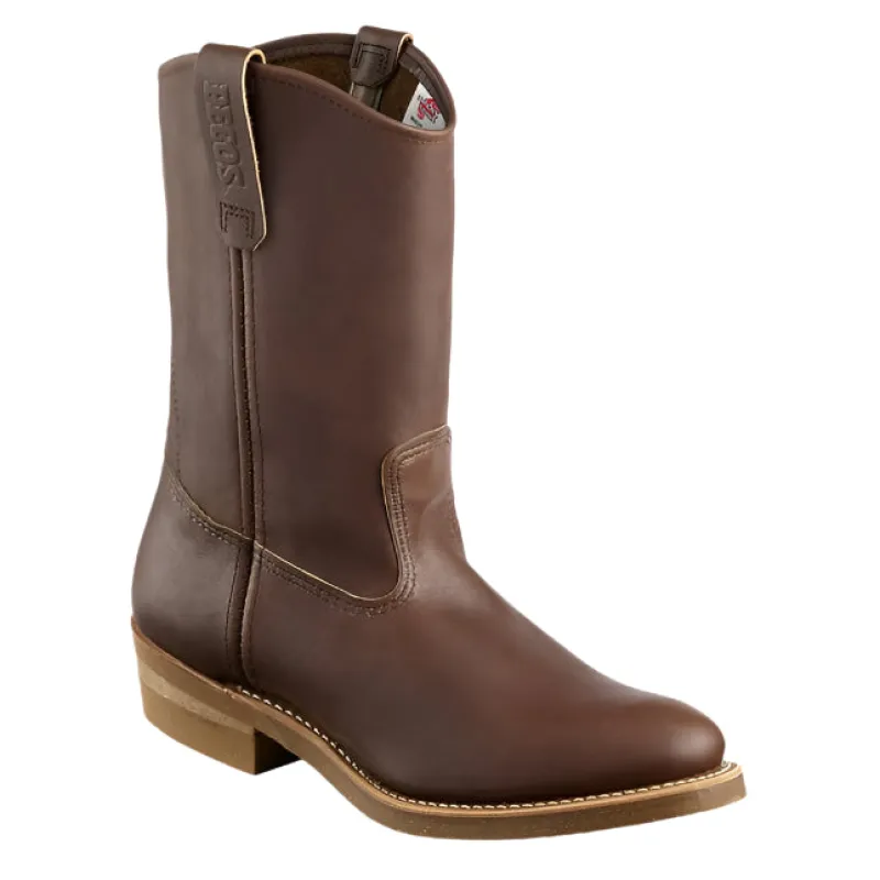 Pecos Boot 1155 - 11 Inch Soft Toe Pull On Boot - Brown Boomer Leather sold by Red Wing Shoes